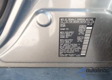 2016 Nissan Rogue S/Sl/Sv из США, поврежденный, VIN KNMAT2MT1GP694937